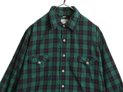 80s USA製 エルエルビーン タータン チェック フランネル シャツ メンズ XL 古着 ヴィンテージ LLBean 長袖シャツ ネルシャツ 大きいサイズ