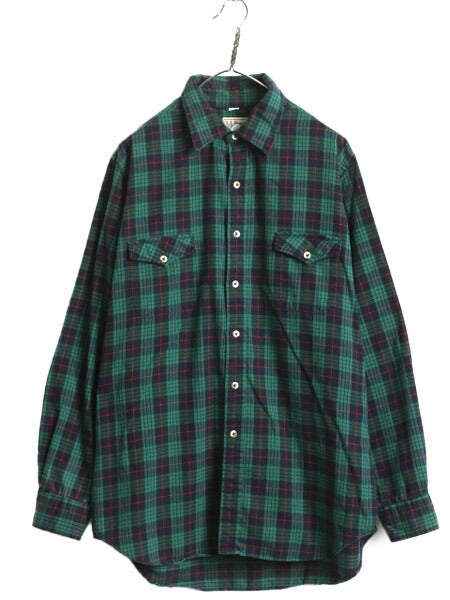 80s USA製 エルエルビーン タータン チェック フランネル シャツ メンズ XL 古着 ヴィンテージ LLBean 長袖シャツ ネルシャツ 大きいサイズ