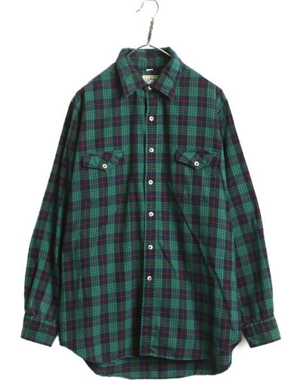 80s USA製 エルエルビーン タータン チェック フランネル シャツ メンズ XL 古着 ヴィンテージ LLBean 長袖シャツ ネルシャツ 大きいサイズ