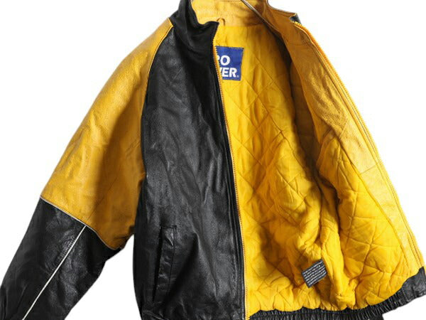 90s NFL スティーラーズ 本革 レザー ジャケット メンズ M オールド プロプレイヤー オフィシャル アメフト 革ジャン フルジップ ブルゾン