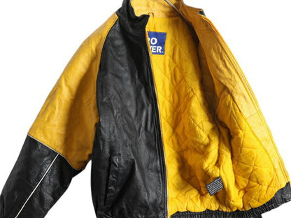 90s NFL スティーラーズ 本革 レザー ジャケット メンズ M オールド プロプレイヤー オフィシャル アメフト 革ジャン フルジップ ブルゾン