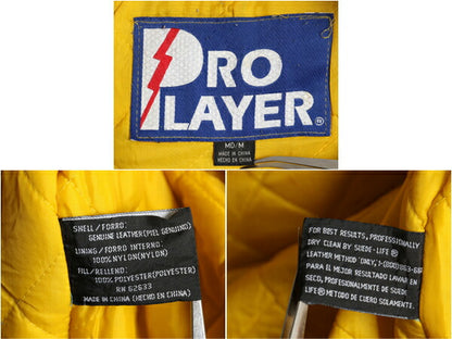 90s NFL スティーラーズ 本革 レザー ジャケット メンズ M オールド プロプレイヤー オフィシャル アメフト 革ジャン フルジップ ブルゾン