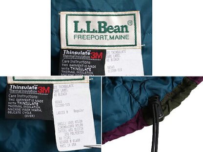 90s USA製 エルエルビーン 中綿 ナイロン アノラック パーカー ジャケット レディース M 90年代 オールド LLBEAN マンパ チロリアンテープ