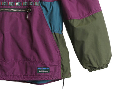 90s USA製 エルエルビーン 中綿 ナイロン アノラック パーカー ジャケット レディース M 90年代 オールド LLBEAN マンパ チロリアンテープ