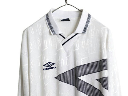 90s アンブロ 長袖 サッカー ユニフォーム メンズ XL / オールド 当時物 ポロシャツ プラクティス シャツ ジャージ ゲームシャツ スポーツ