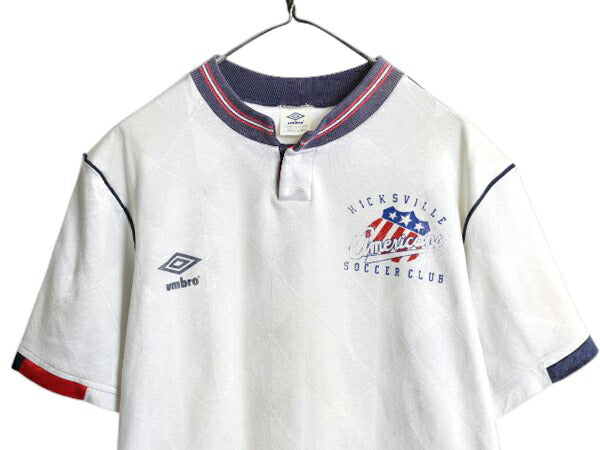 80s 90s USA製 アンブロ サッカー ユニフォーム メンズ XL 小さめ M オールド ヴィンテージ 当時物 ジャージ ゲーム プラクティス Tシャツ