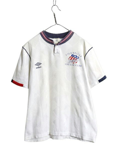 80s 90s USA製 アンブロ サッカー ユニフォーム メンズ XL 小さめ M オールド ヴィンテージ 当時物 ジャージ ゲーム プラクティス Tシャツ