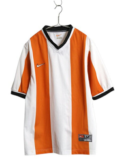 90s 00s ナイキ サッカー プラクティス シャツ メンズ M オールド スウォッシュ Vネック ユニフォーム トレーニング Tシャツ ゲームシャツ