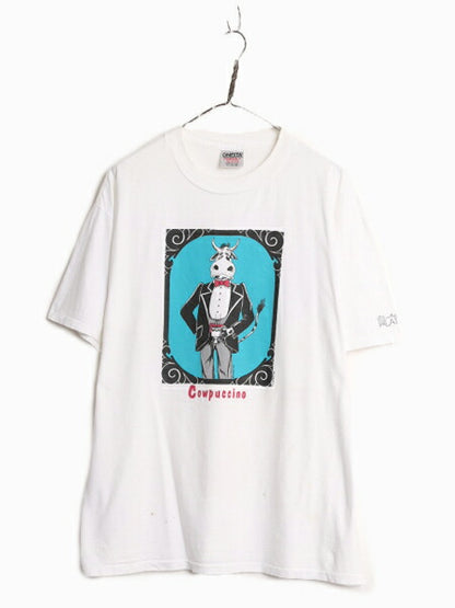 90s USA製 ジョーク ウシ アニマル イラスト プリント Tシャツ メンズ XL / 90年代 オールド アート キャラクター シングルステッチ ONEITA