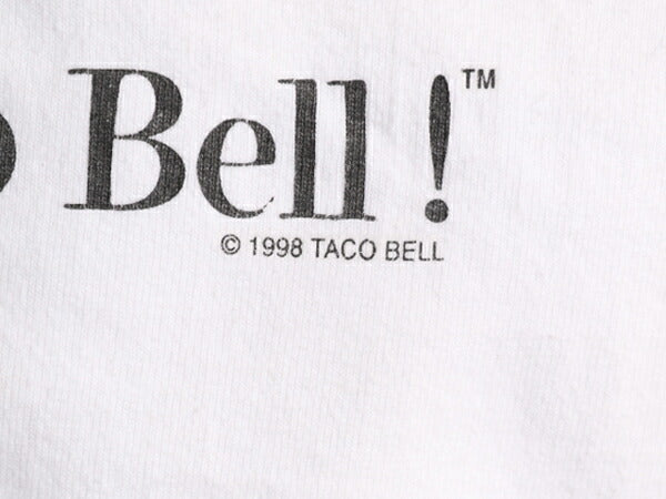 90s タコベル チワワ 立体 プリント Tシャツ メンズ L 古着 90年代 オフィシャル 企業物 当時物 キャラクター アニマル フォト イラスト 白