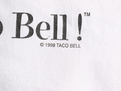 90s タコベル チワワ 立体 プリント Tシャツ メンズ L 古着 90年代 オフィシャル 企業物 当時物 キャラクター アニマル フォト イラスト 白