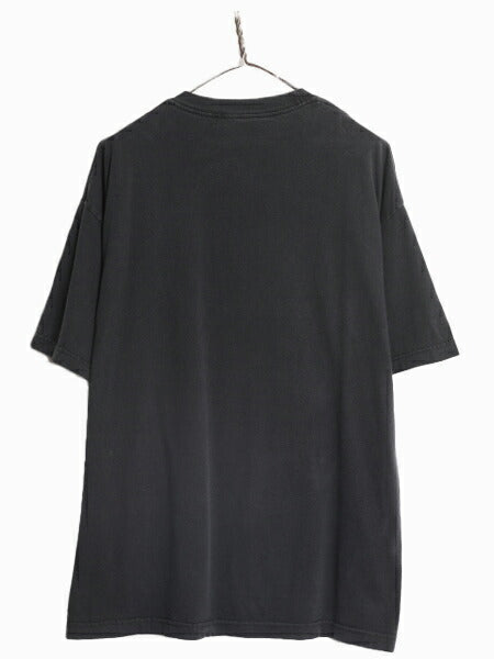 90s メッセージ プリント Tシャツ メンズ XL 程 黒 古着 90年代 当時物 オールド ジョーク シュール ヘビーウェイト 大きいサイズ ブラック