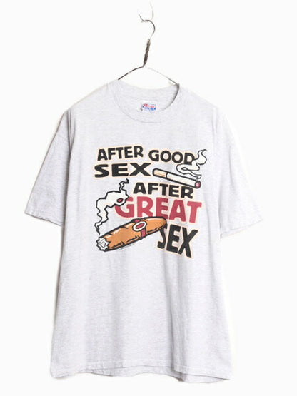 90s エロ ジョーク メッセージ プリント Tシャツ メンズ XL 90年代 オールド 下ネタ SEX グラフィック 当時物 大きいサイズ ヘビーウェイト
