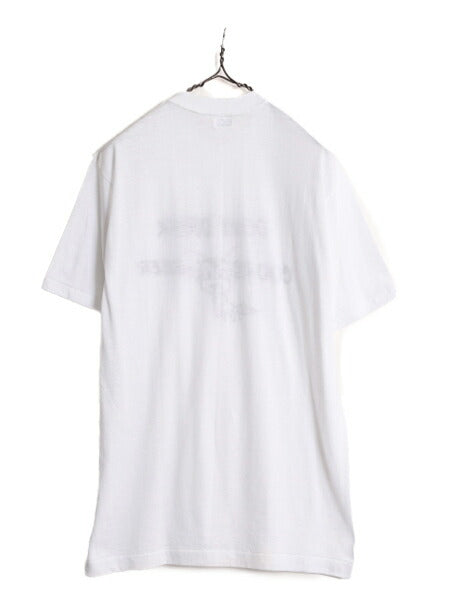 70s USA製 キャラクター メッセージ イラスト プリント Tシャツ L 小さめ メンズ M 古着 70年代 ヴィンテージ 企業物 シングルステッチ 白