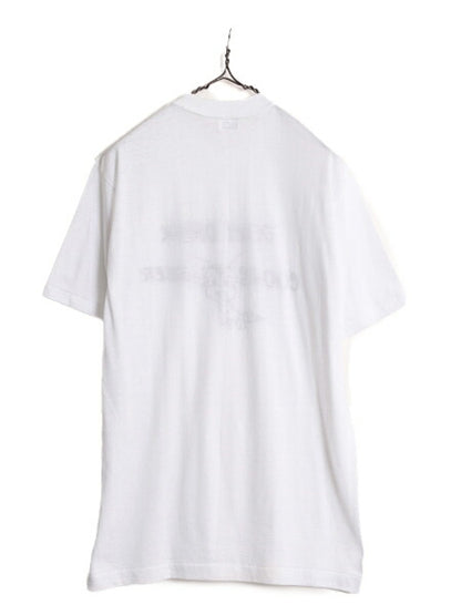 70s USA製 キャラクター メッセージ イラスト プリント Tシャツ L 小さめ メンズ M 古着 70年代 ヴィンテージ 企業物 シングルステッチ 白