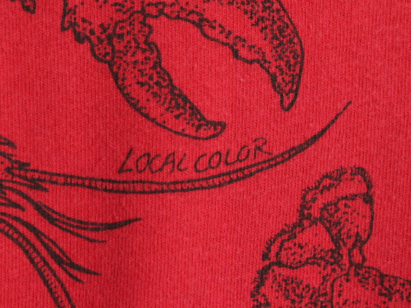90s USA製 ロブスター イラスト オールオーバー プリント Tシャツ メンズ L / 90年代 オールド ザリガニ 総柄 アート シングルステッチ 赤