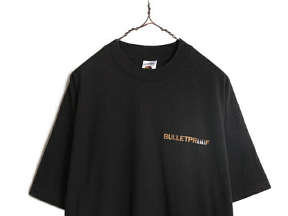 90s 企業 ロゴ プリント Tシャツ メンズ XL / 90年代 オールド 企業物 当時物 ヘビーウェイト シングルステッチ 大きいサイズ 黒 ジョーク