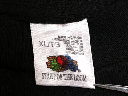 90s 企業 ロゴ プリント Tシャツ メンズ XL / 90年代 オールド 企業物 当時物 ヘビーウェイト シングルステッチ 大きいサイズ 黒 ジョーク