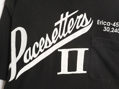 90s USA製 企業 プリント ポケット付き 半袖 Tシャツ メンズ L 90年代 オールド 企業物 当時物 ポケT ヘビーウェイト シングルステッチ 黒