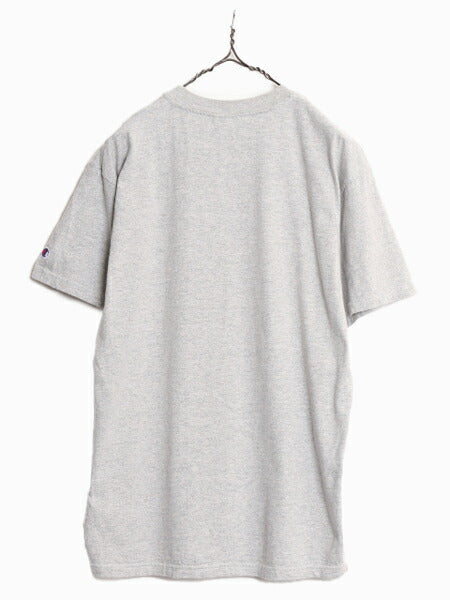90s チャンピオン 2段 カレッジ プリント Tシャツ メンズ L / 90年代 オールド Champion 半袖Tシャツ ヘビーウェイト 霜降り 灰 メキシコ製