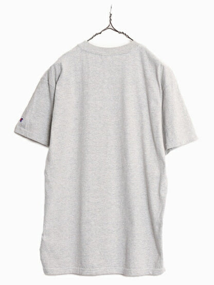 90s チャンピオン 2段 カレッジ プリント Tシャツ メンズ L / 90年代 オールド Champion 半袖Tシャツ ヘビーウェイト 霜降り 灰 メキシコ製