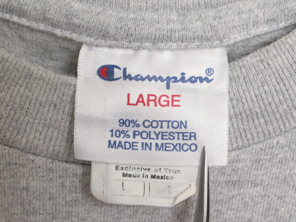 90s チャンピオン 2段 カレッジ プリント Tシャツ メンズ L / 90年代 オールド Champion 半袖Tシャツ ヘビーウェイト 霜降り 灰 メキシコ製