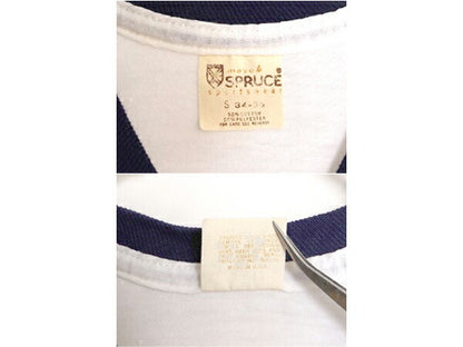 70s 80s USA製 企業 イラスト プリント リンガー Tシャツ メンズ レディース S / 70年代 80年代 ヴィンテージ 当時物 シングルステッチ 白