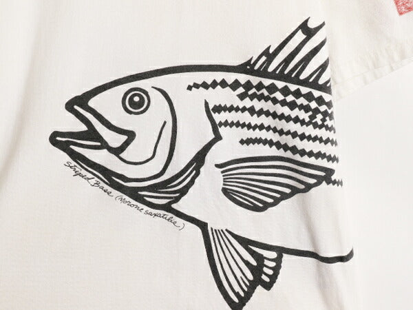 90s フィッシュ アート イラスト 巻き プリント Tシャツ メンズ XL / オールド フィッシング グラフィック ヘビーウェイト 白 大きいサイズ