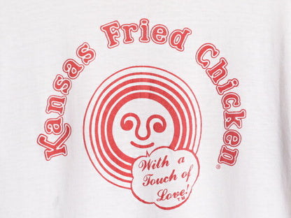 80s USA製 企業 ロゴ プリント リンガー Tシャツ メンズ L 小さめ M 程/ 80年代 ヴィンテージ 半袖Tシャツ 当時物 企業物 シングルステッチ