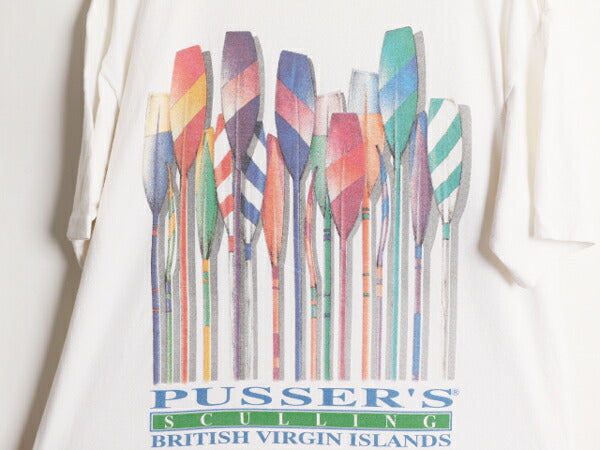 90s USA製 ローイング ボート アート イラスト プリント Tシャツ メンズ XL / 90年代 オールド スポーツ シングルステッチ 大きいサイズ 白