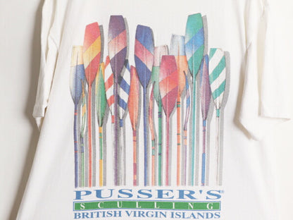 90s USA製 ローイング ボート アート イラスト プリント Tシャツ メンズ XL / 90年代 オールド スポーツ シングルステッチ 大きいサイズ 白