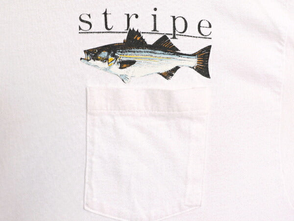 80s USA製 フィッシュ アート イラスト バックプリント Tシャツ メンズ XL / 80年代 ヴィンテージ 魚 グラフィック ポケット付き ポケT 白