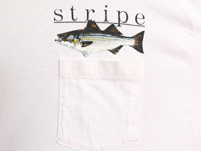 80s USA製 フィッシュ アート イラスト バックプリント Tシャツ メンズ XL / 80年代 ヴィンテージ 魚 グラフィック ポケット付き ポケT 白
