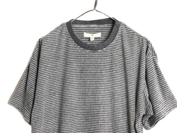 90s ジョセフ アブード ボーダー パイル Tシャツ メンズ L / 90年代 オールド JOSEPH ABBOUD 半袖Tシャツ サーフ タオル生地 起毛 カナダ製