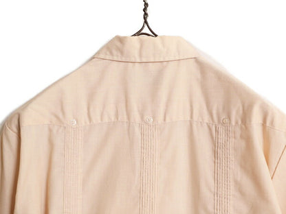 80s 90s GUAYABERA 半袖 キューバ シャツ メンズ M / 80年代 90年代 オールド ヴィンテージ グアヤベーラ メキシカン ボックス 4ポケット