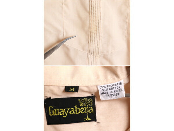 80s 90s GUAYABERA 半袖 キューバ シャツ メンズ M / 80年代 90年代 オールド ヴィンテージ グアヤベーラ メキシカン ボックス 4ポケット
