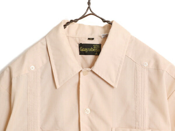 80s 90s GUAYABERA 半袖 キューバ シャツ メンズ M / 80年代 90年代 オールド ヴィンテージ グアヤベーラ メキシカン ボックス 4ポケット