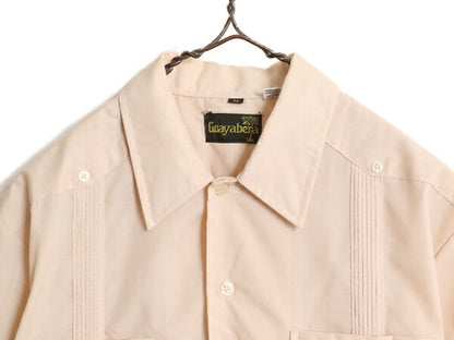 80s 90s GUAYABERA 半袖 キューバ シャツ メンズ M / 80年代 90年代 オールド ヴィンテージ グアヤベーラ メキシカン ボックス 4ポケット