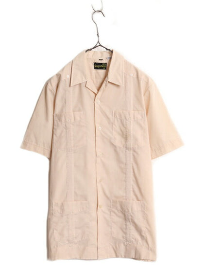 80s 90s GUAYABERA 半袖 キューバ シャツ メンズ M / 80年代 90年代 オールド ヴィンテージ グアヤベーラ メキシカン ボックス 4ポケット