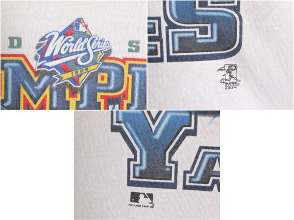 90s USA製 MLB オフィシャル ヤンキース イラスト プリント Tシャツ メンズ XXL / 90年代 オールド 当時物 大リーグ 白 大きいサイズ 2XL