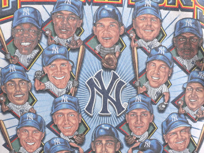 90s USA製 MLB オフィシャル ヤンキース イラスト プリント Tシャツ メンズ XXL / 90年代 オールド 当時物 大リーグ 白 大きいサイズ 2XL