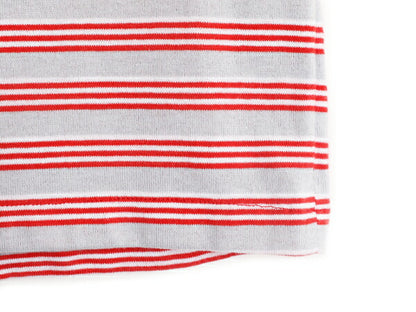 70s 80s モックネック リブ編み ボーダー 半袖 Tシャツ メンズ レディース S / 70年代 80年代 ヴィンテージ ストレッチ シングルステッチ