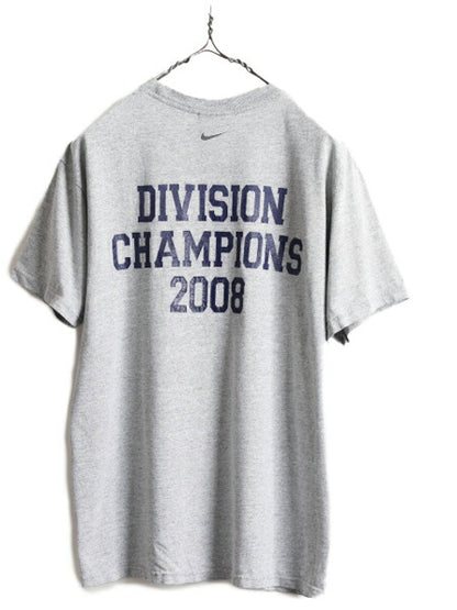 00s ボーイズ XL メンズ S 程■ ナイキ センター スウッシュ 3段 プリント 半袖 Tシャツ/ 古着 00年代 オールド NIKE 霜降り グレー 杢灰