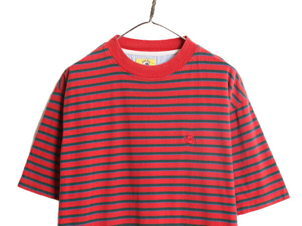 90s ダックヘッド ボーダー 半袖 Tシャツ メンズ XL / 90年代 オールド DUCK HEAD ヘビーウェイト マルチカラー ワンポイント 大きいサイズ