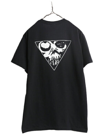 00s バンド グラフィック イラスト プリント Tシャツ メンズ M 00年代 オールド ロック 音楽 音物 ヘビーウェイト ブラック モノトーン 黒