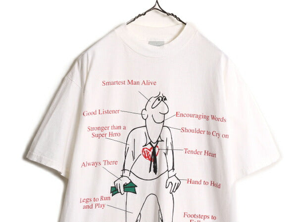 90s ジョーク キャラクター イラスト プリント Tシャツ メンズ L / 90年代 オールド グラフィック アート ヘビーウェイト シングルステッチ
