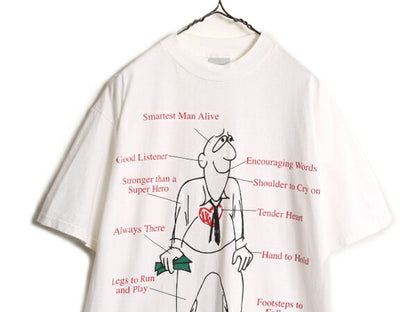 90s ジョーク キャラクター イラスト プリント Tシャツ メンズ L / 90年代 オールド グラフィック アート ヘビーウェイト シングルステッチ