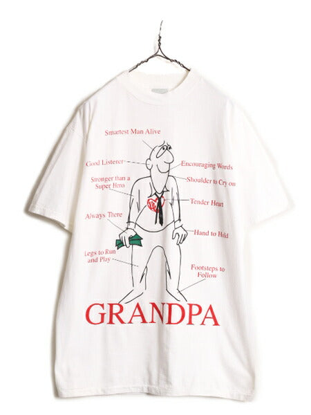 90s ジョーク キャラクター イラスト プリント Tシャツ メンズ L / 90年代 オールド グラフィック アート ヘビーウェイト シングルステッチ