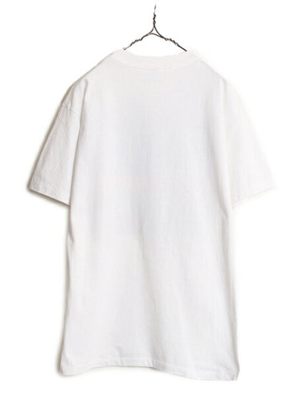 80s USA製 アート イラスト プリント Tシャツ メンズ L 古着 ヴィンテージ 企業 当時物 グラフィック シングルステッチ ヘビーウェイト 白