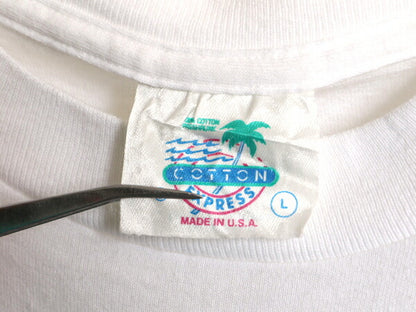 80s USA製 アート イラスト プリント Tシャツ メンズ L 古着 ヴィンテージ 企業 当時物 グラフィック シングルステッチ ヘビーウェイト 白